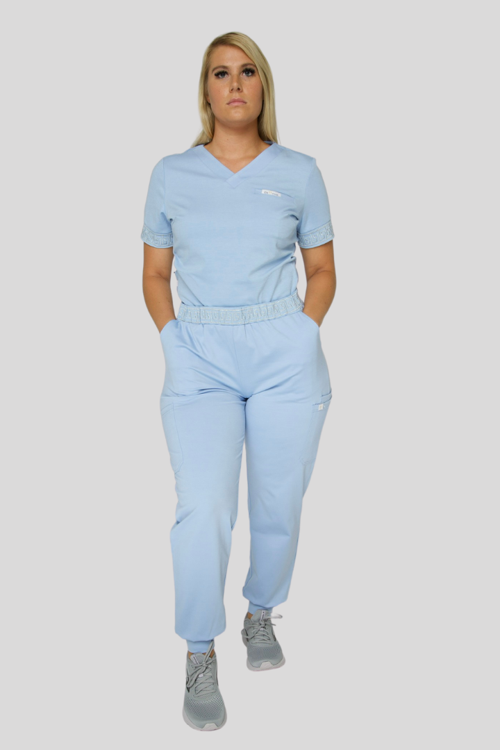 Kandake Jogger Scrub Pants - Dusty Blue