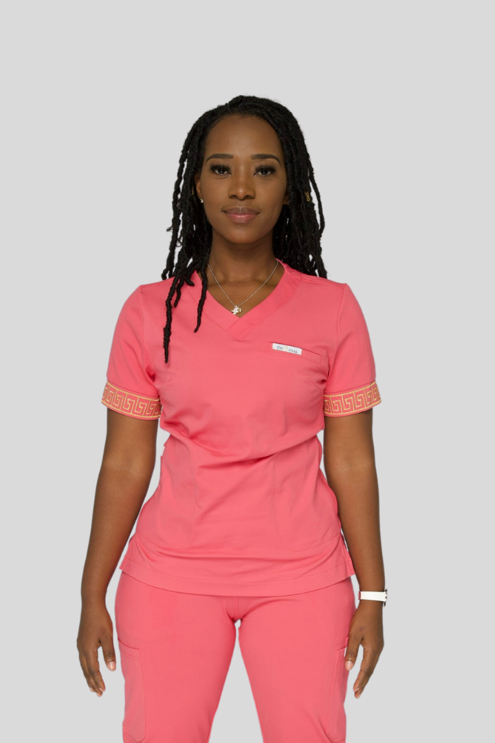 Calafia Scrub Top - Pink