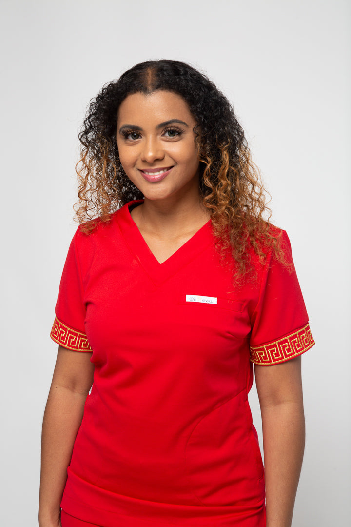Calafia Scrub Top - Red