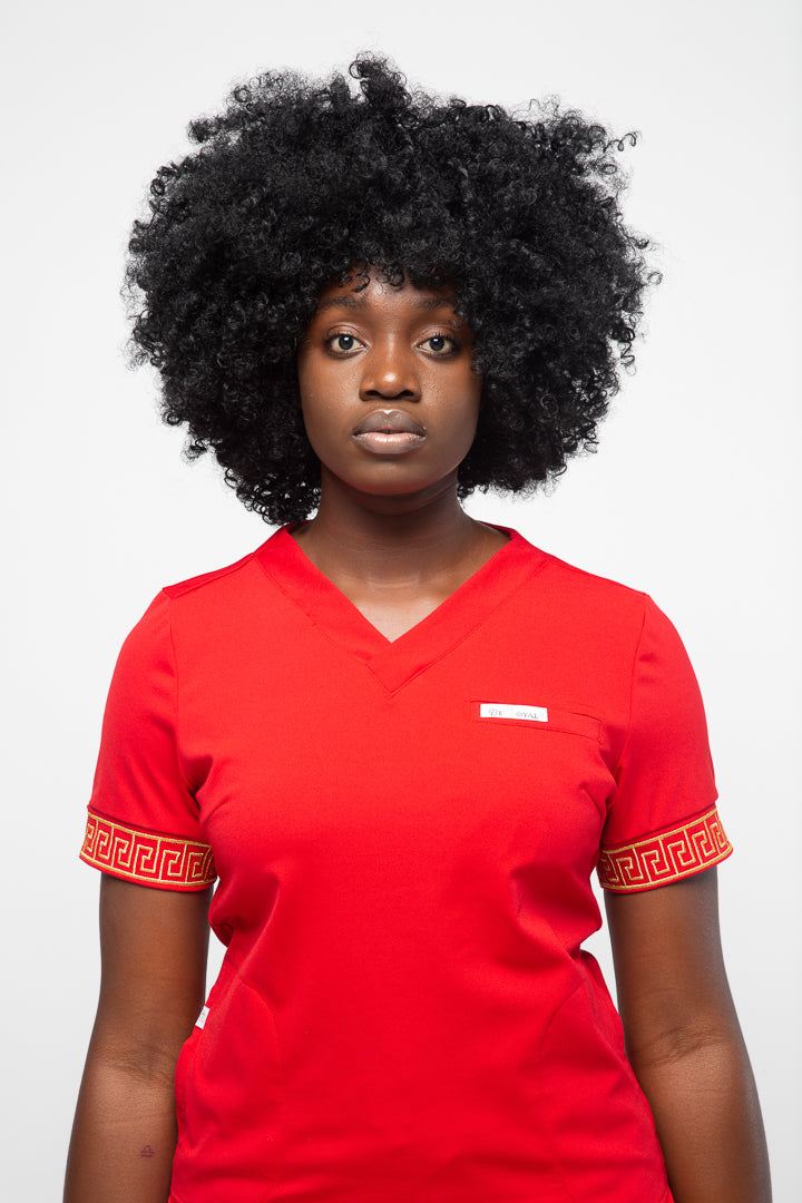 Calafia Scrub Top - Red