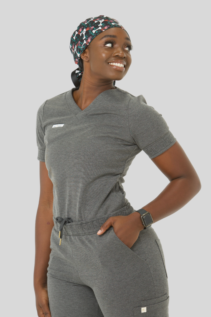Calafia Scrub Top - Pewter Grey