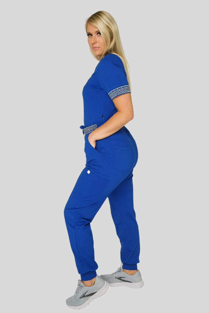 Calafia Scrub Top - Royal Blue