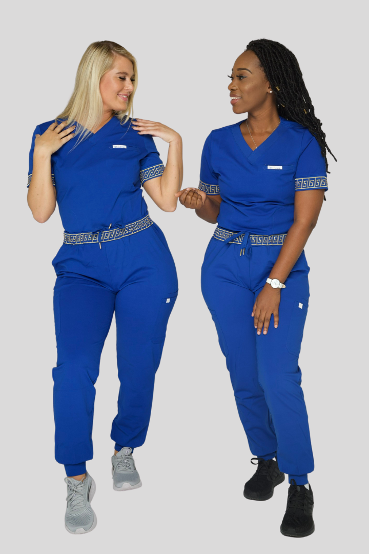 Calafia Scrub Top - Royal Blue