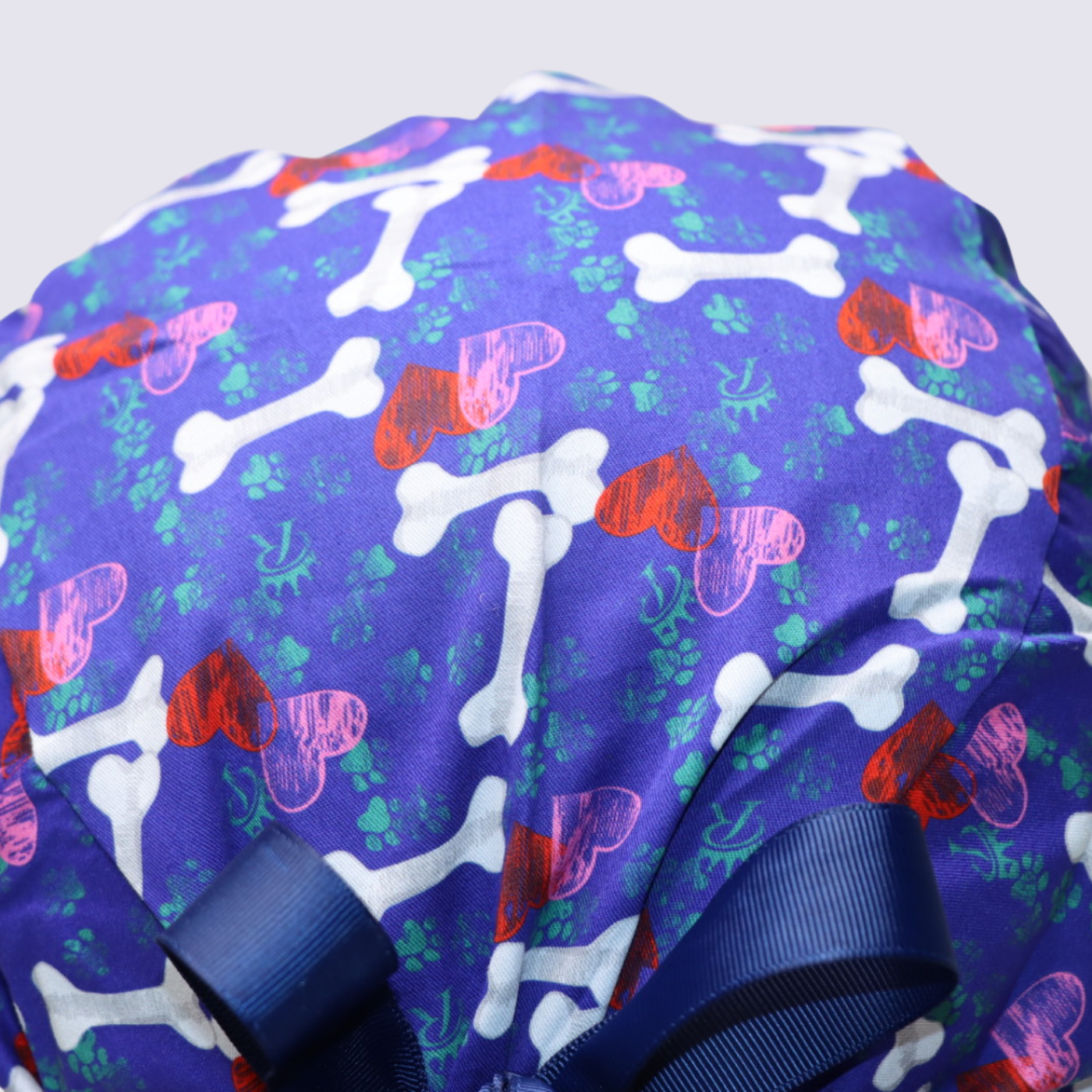 Puppy Love Satin-Lined Scrub Cap - Blue