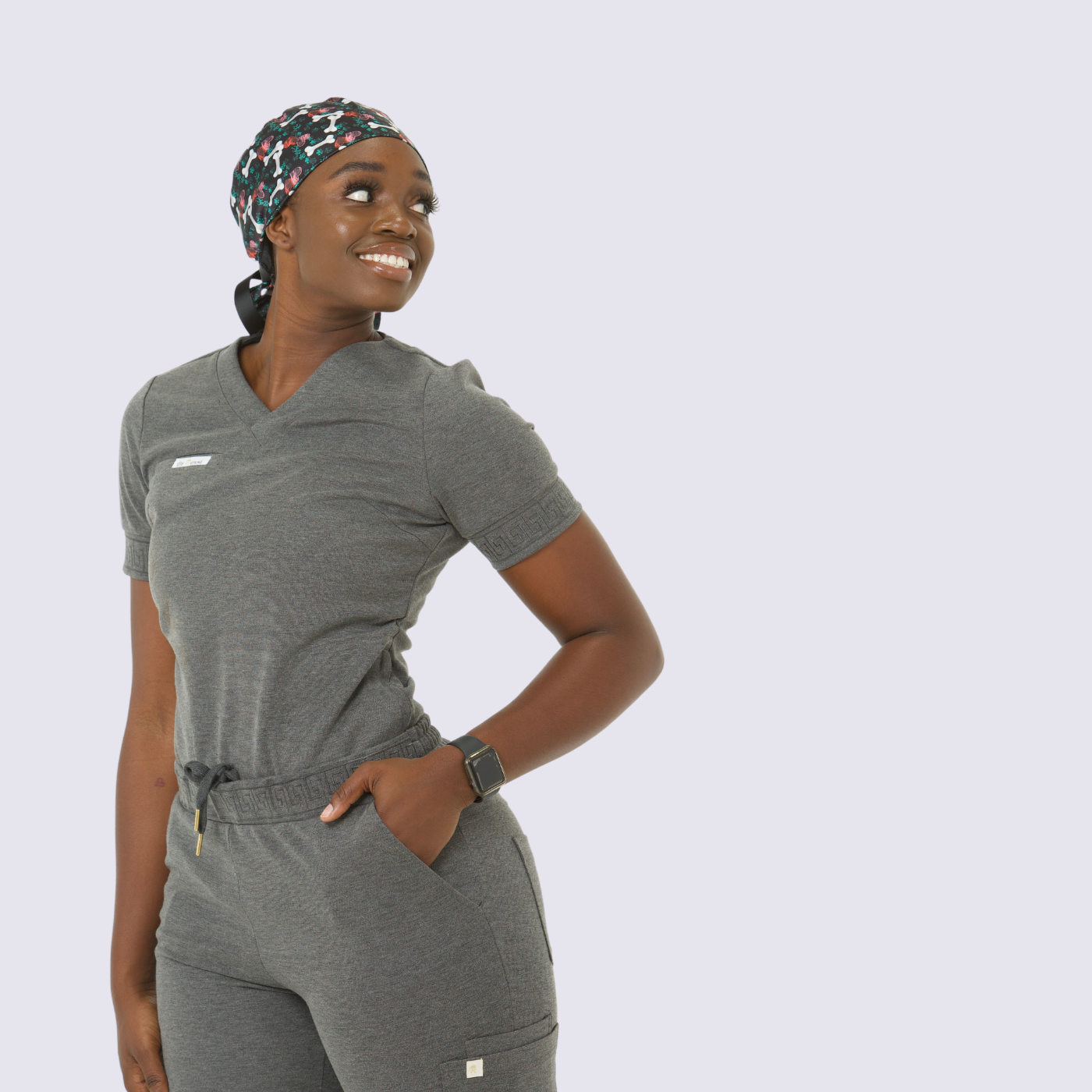 Puppy Love Satin-Lined Scrub Cap - Black