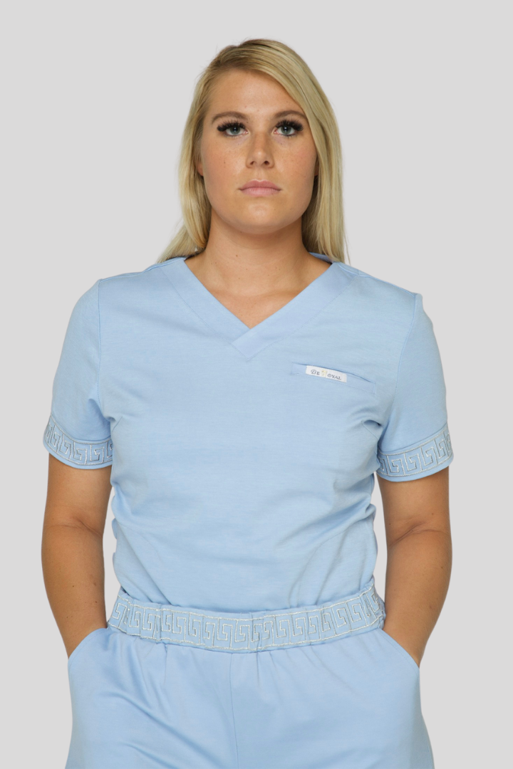 Calafia Scrub Top - Dusty Blue