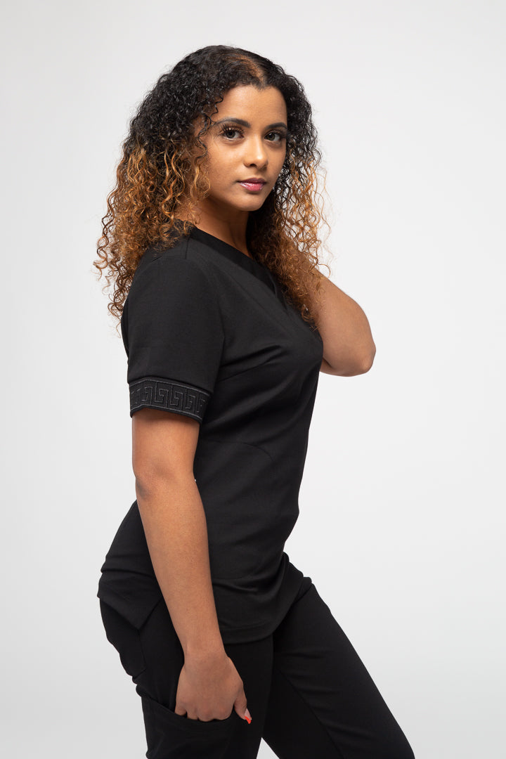 Calafia Scrub Top - Black