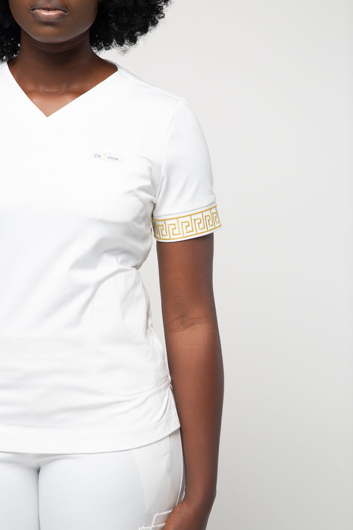 Calafia Scrub Top - Off White