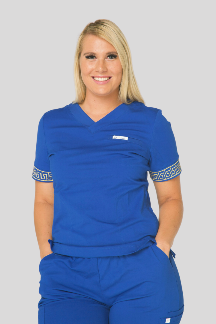 Calafia Scrub Top - Royal Blue