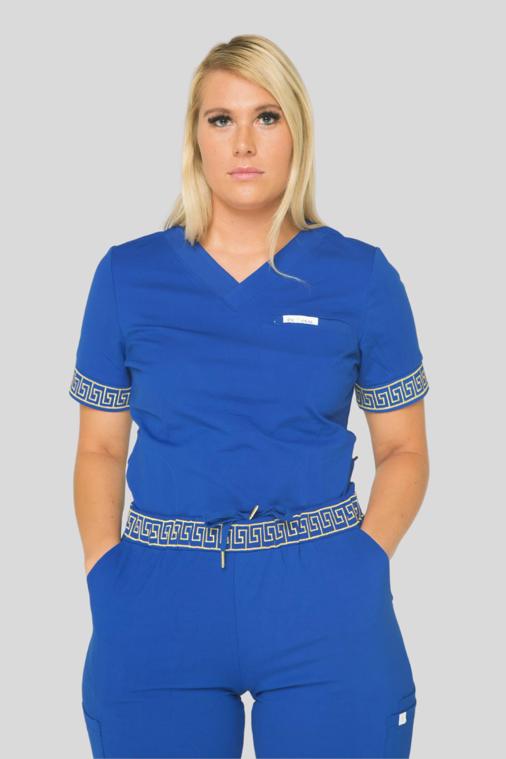 Calafia Scrub Top - Royal Blue